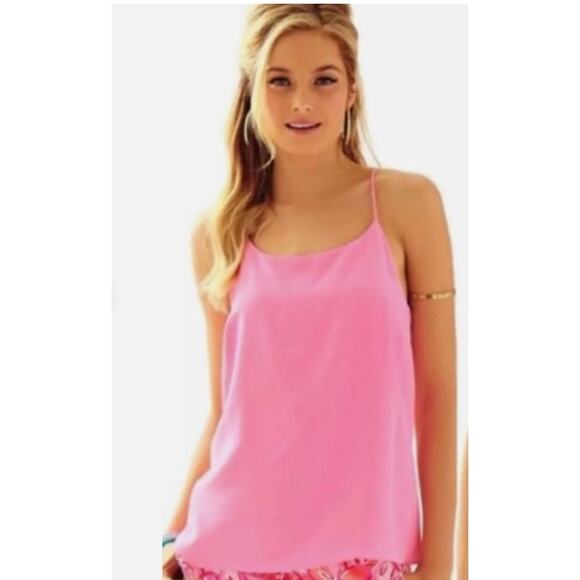 Lilly Pulitzer Tank Top X-Small Lavender 100% Silk Whimsical Fairy Beach Boho - Picture 1 of 9